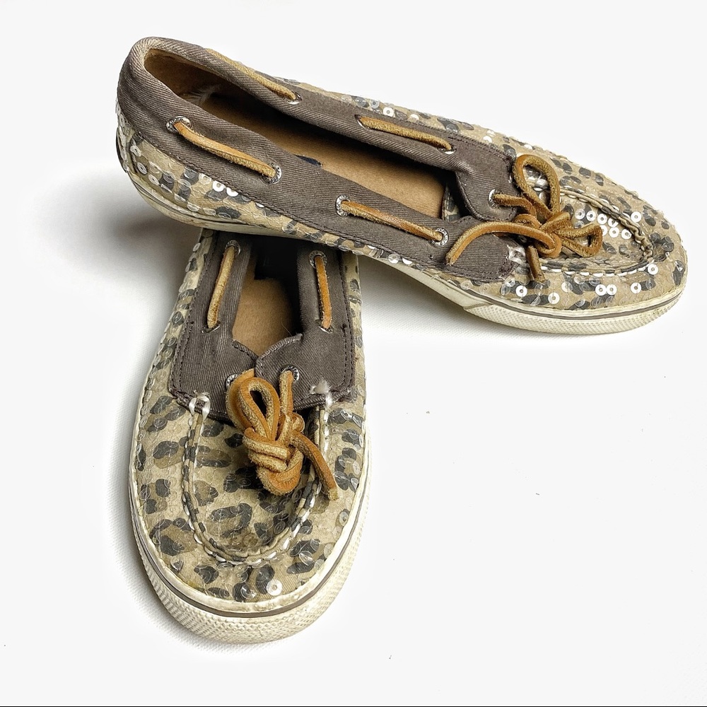 Sperry Top-Sider Cheetah Sequin Slip on Loafers